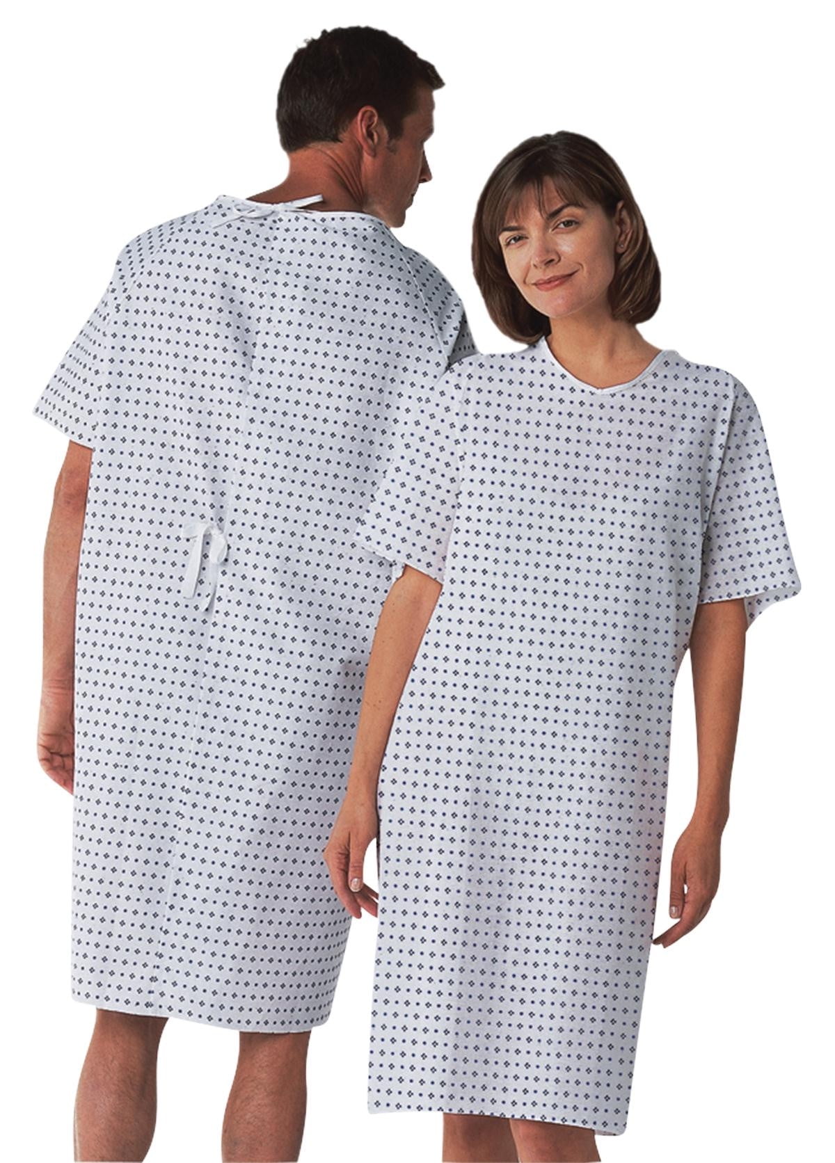 DMI Convalescent Hospital Gown with Back Tie, Machine Washable, Print -  Walmart.com